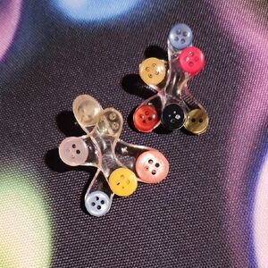 Vibrant Button Multicolor Earrings.